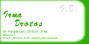 irma drotos business card